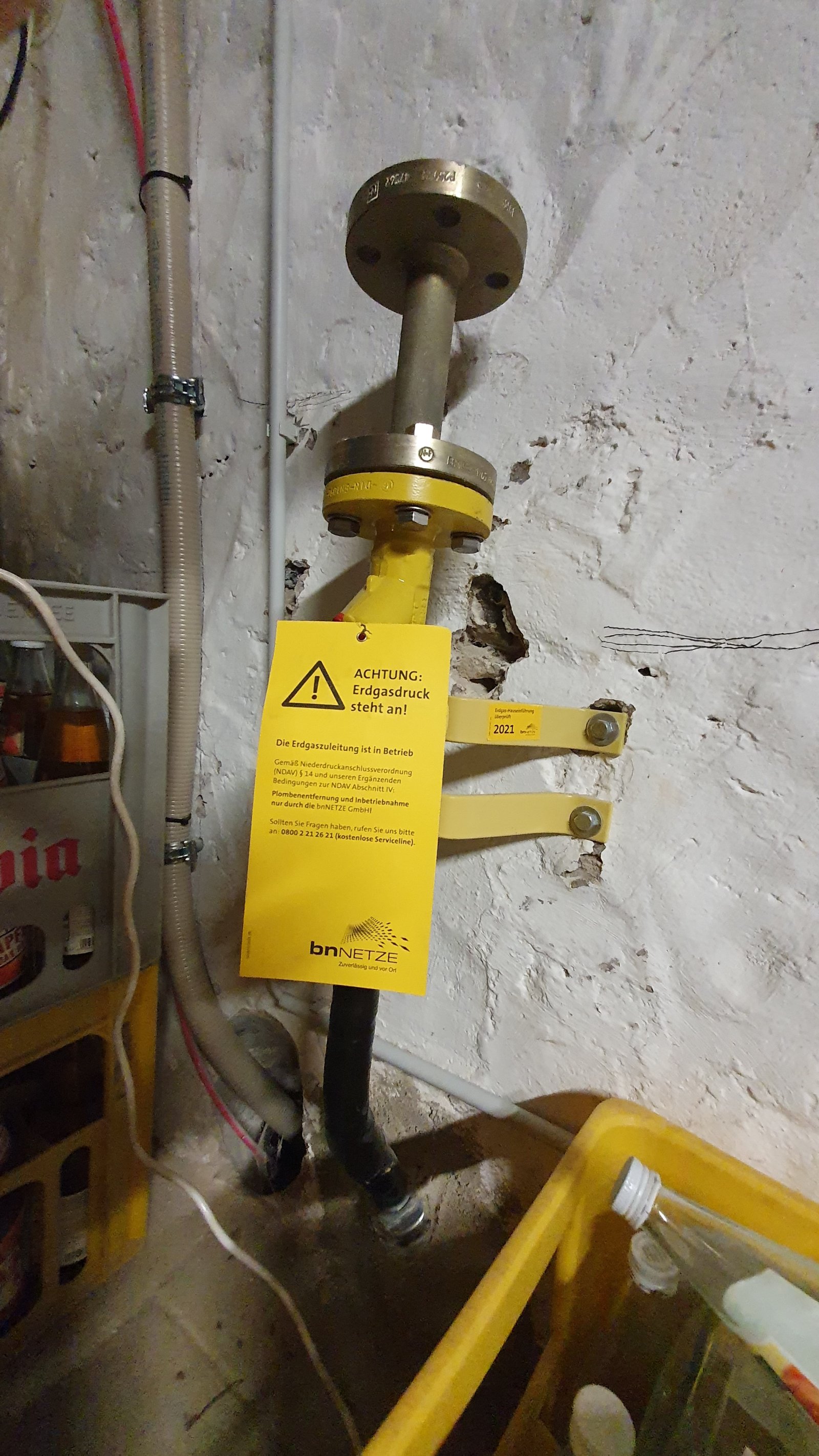 Anschluss Gas im Haus!